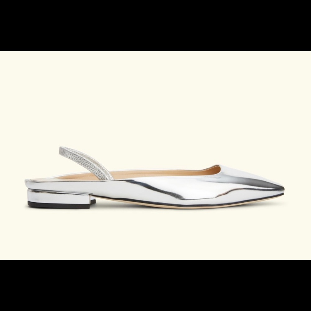 MGemi Silver “Quadtratini” Flats with dust bag